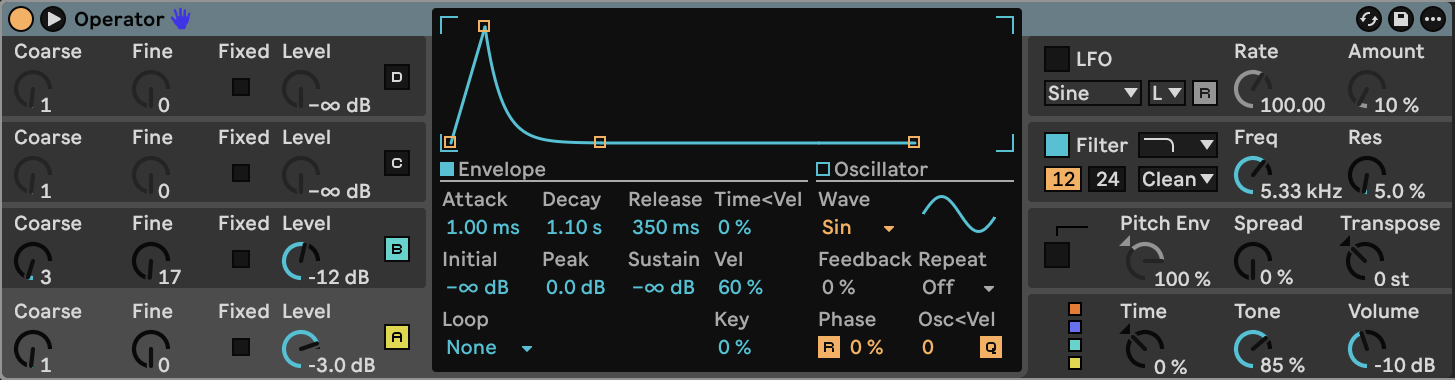 Operator settings for Alder Well