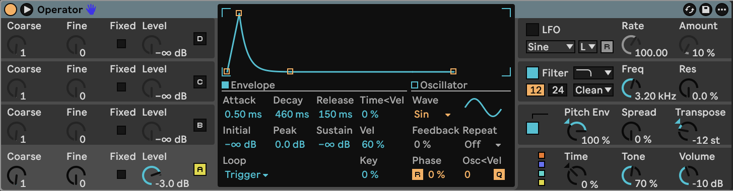 Operator settings for Ember Thump
