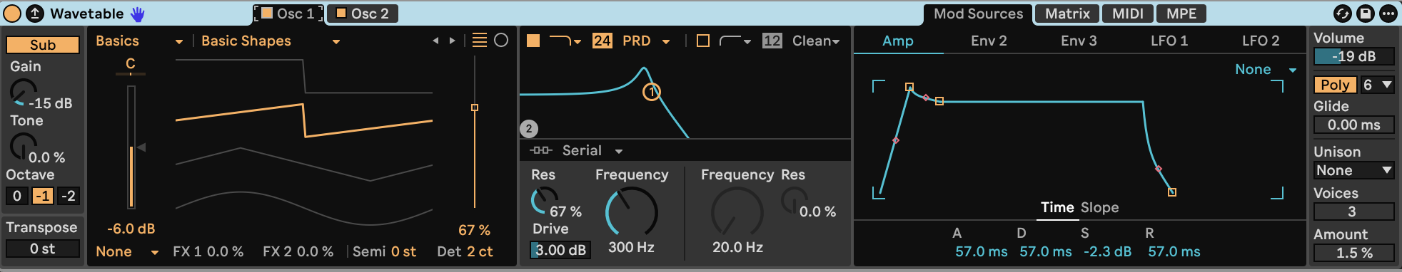 Wavetable settings for Random Filter Keys