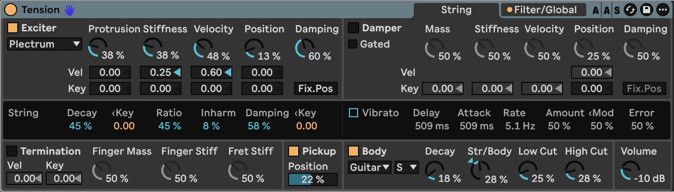 Tension settings for Umber Grove